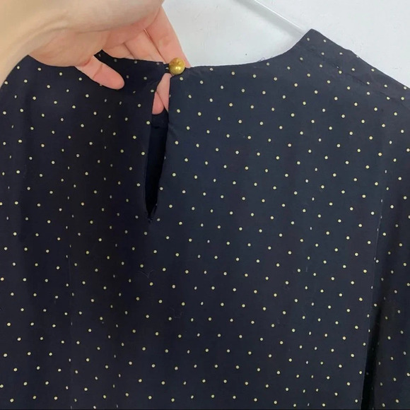 Vintage 90s Blouse Black Gold Polka Dot Womens Plus Size 2X 2XL Short Sleeve - Picture 6 of 11
